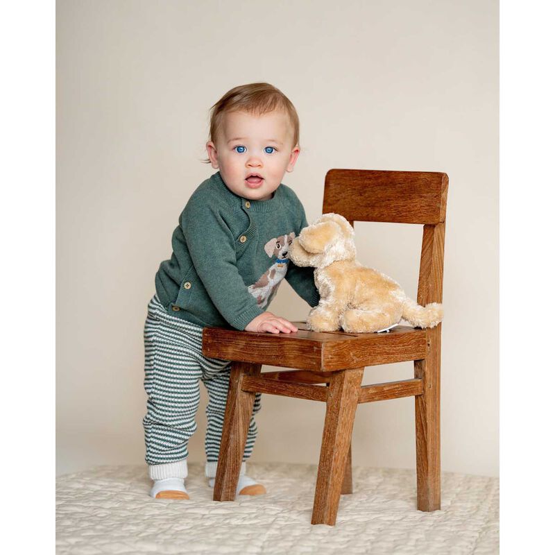 B&eacute;b&eacute; Otto Stripe Organic Knitted Leggings image number 1